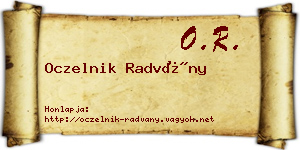 Oczelnik Radvány névjegykártya